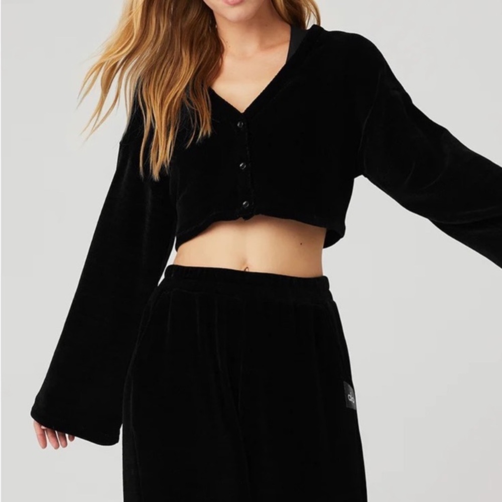ALO cropped corduroy cardigan